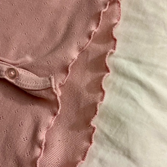 Essentials by Poof Pink Fitted Ruffled Button Down Shirt - Picture 3 of 4